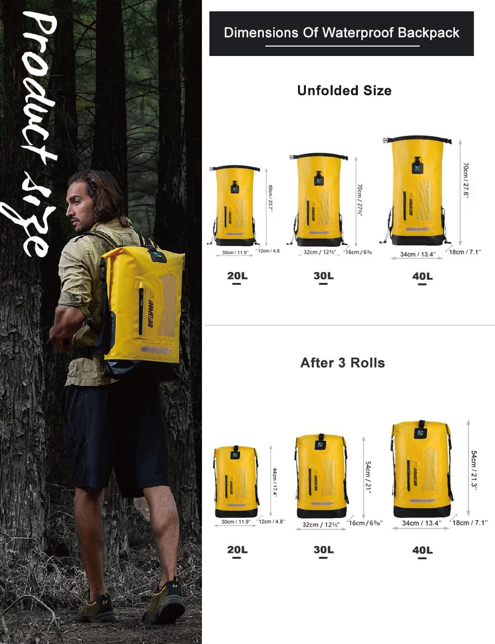 Stay Dry On Your Adventure! Waterproof Floating Backpack for Kayaking - Available in 20L, 30L & 40L!